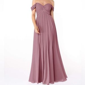 Azazie Kaitlynn Vintage Mauve Bridesmaid Dress A8 EUC
